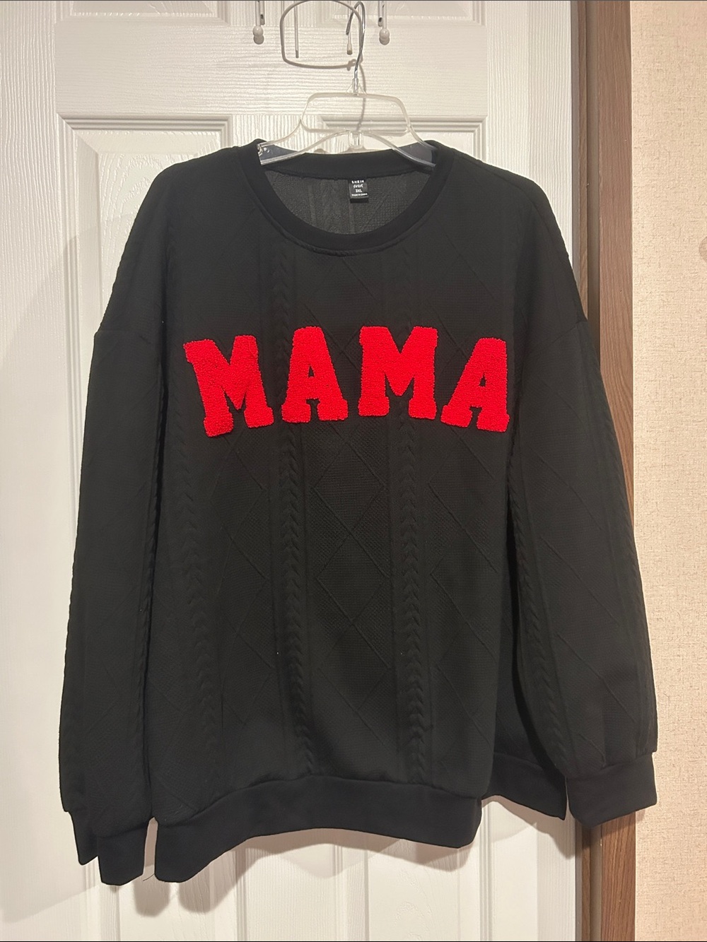 Black Sweatshirt with Red 'MAMA' Lettering 3X